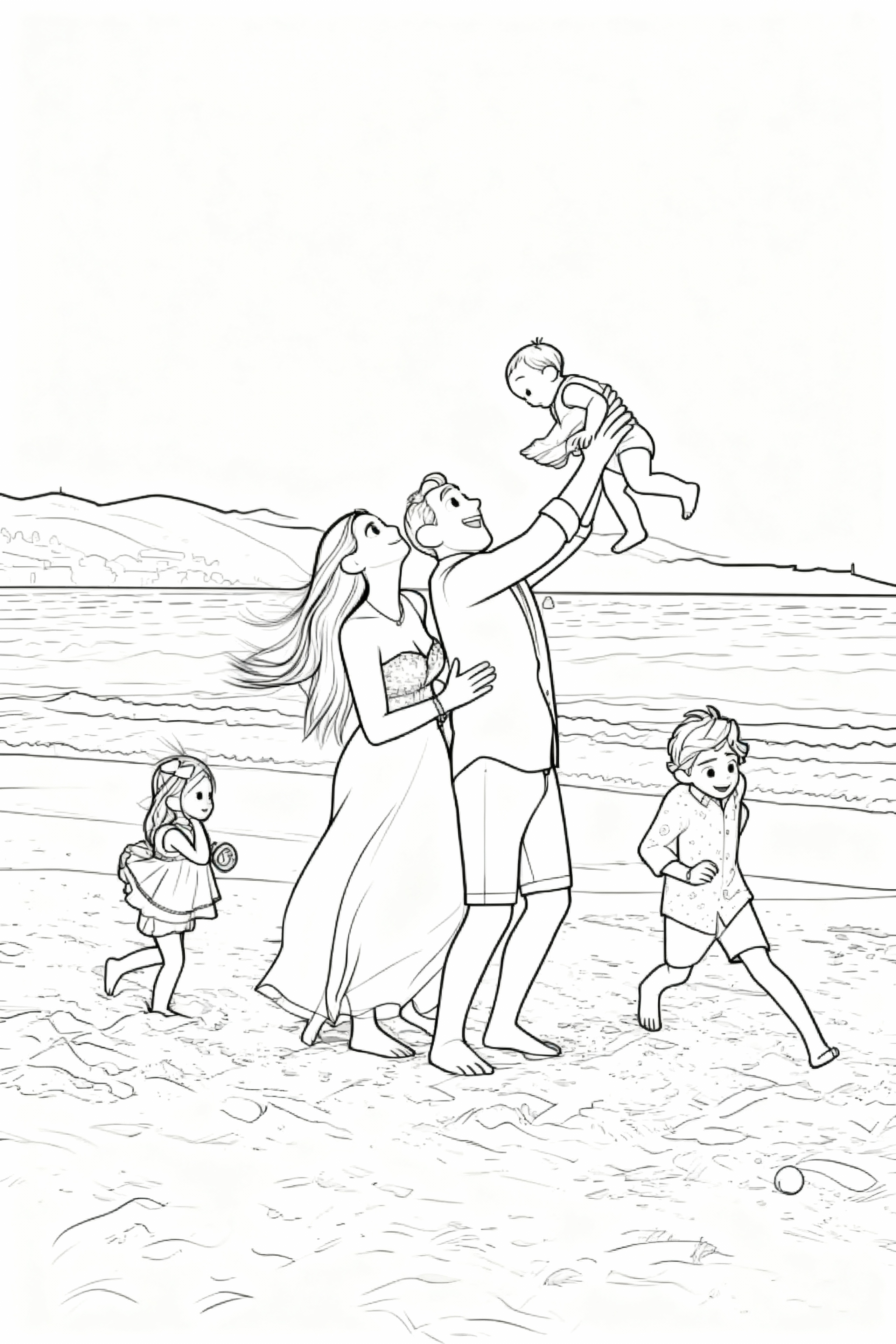 AI-transformed coloring page from original photo