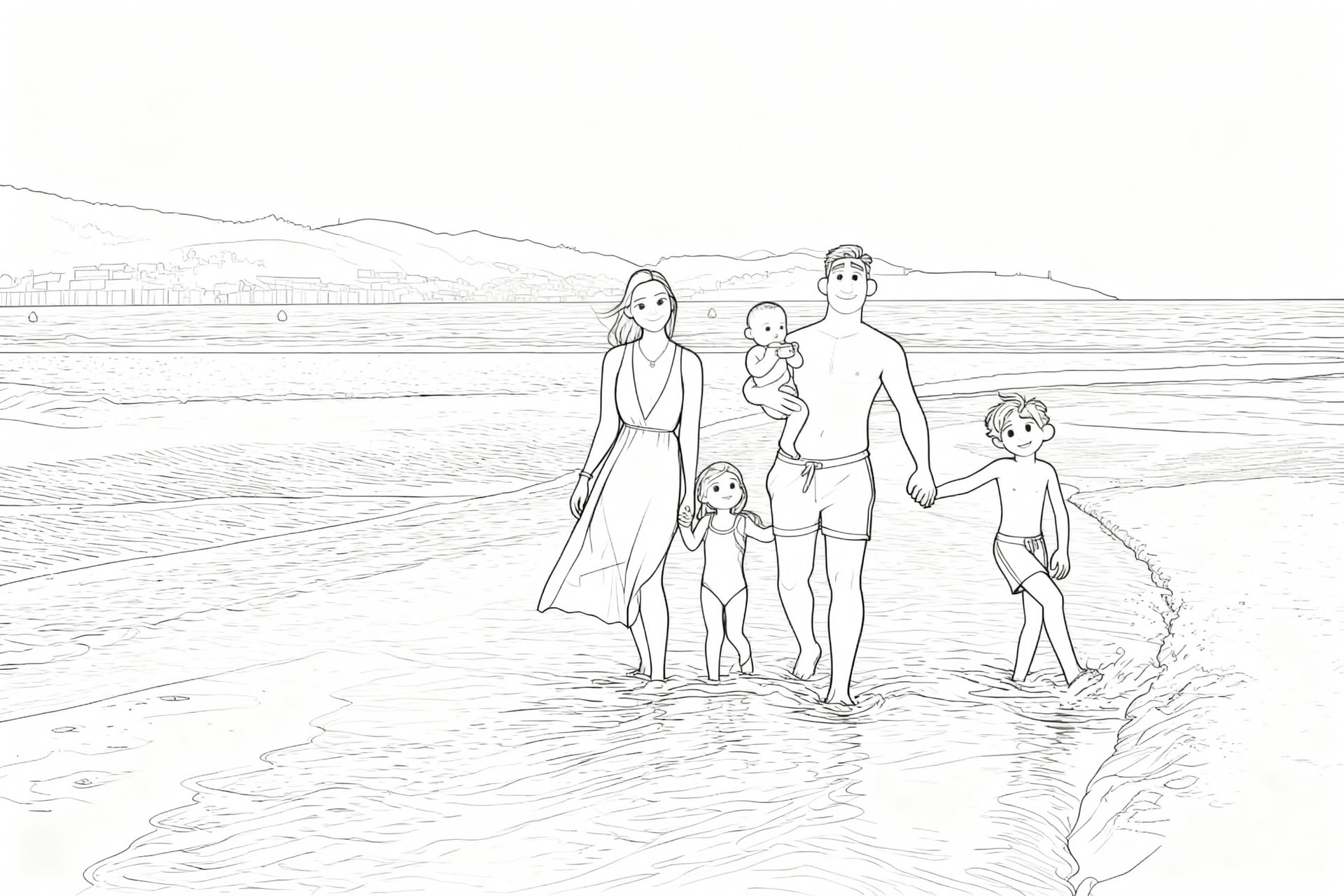 AI-generated coloring page from photo - custom line art for kids