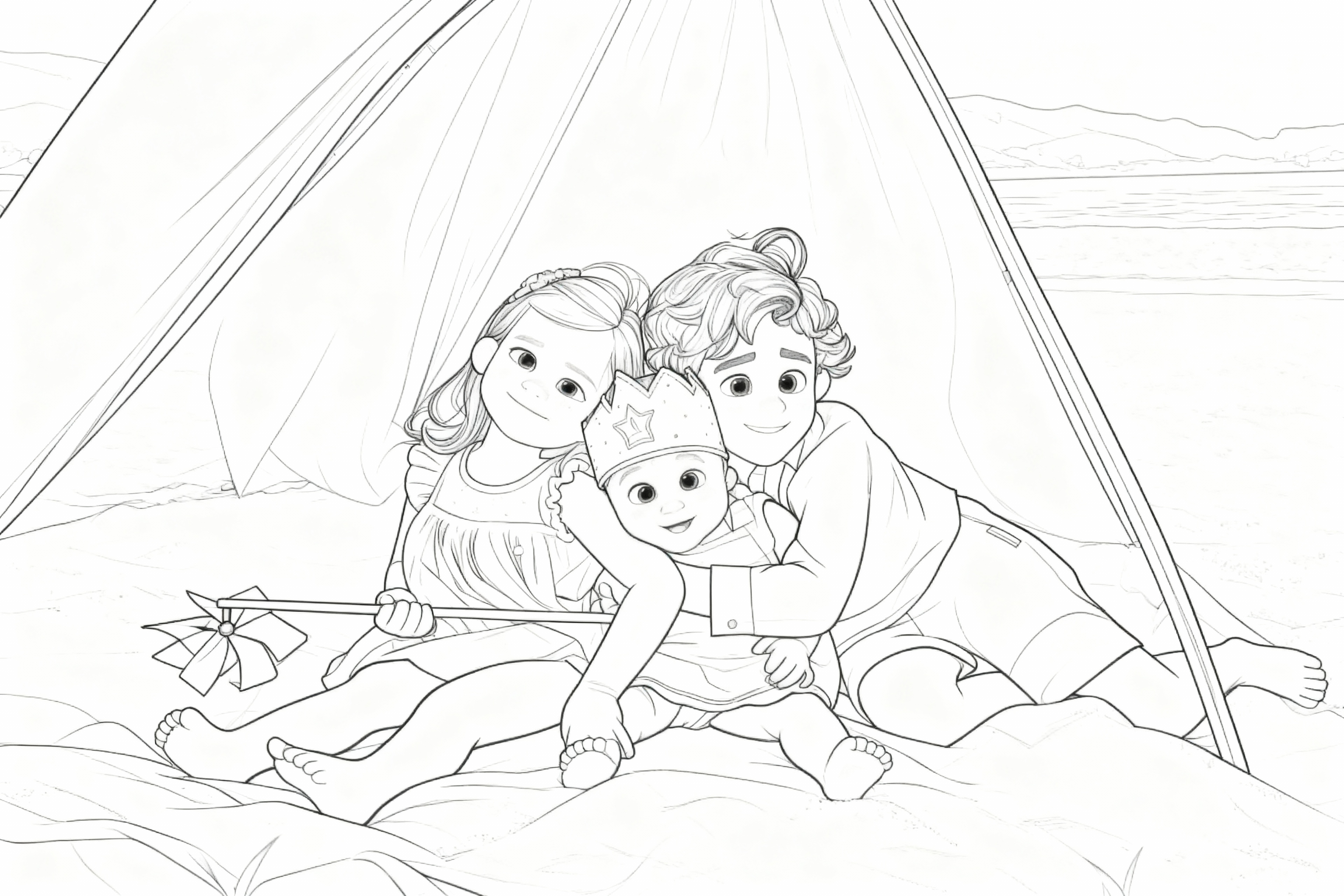 AI-transformed coloring page from original photo