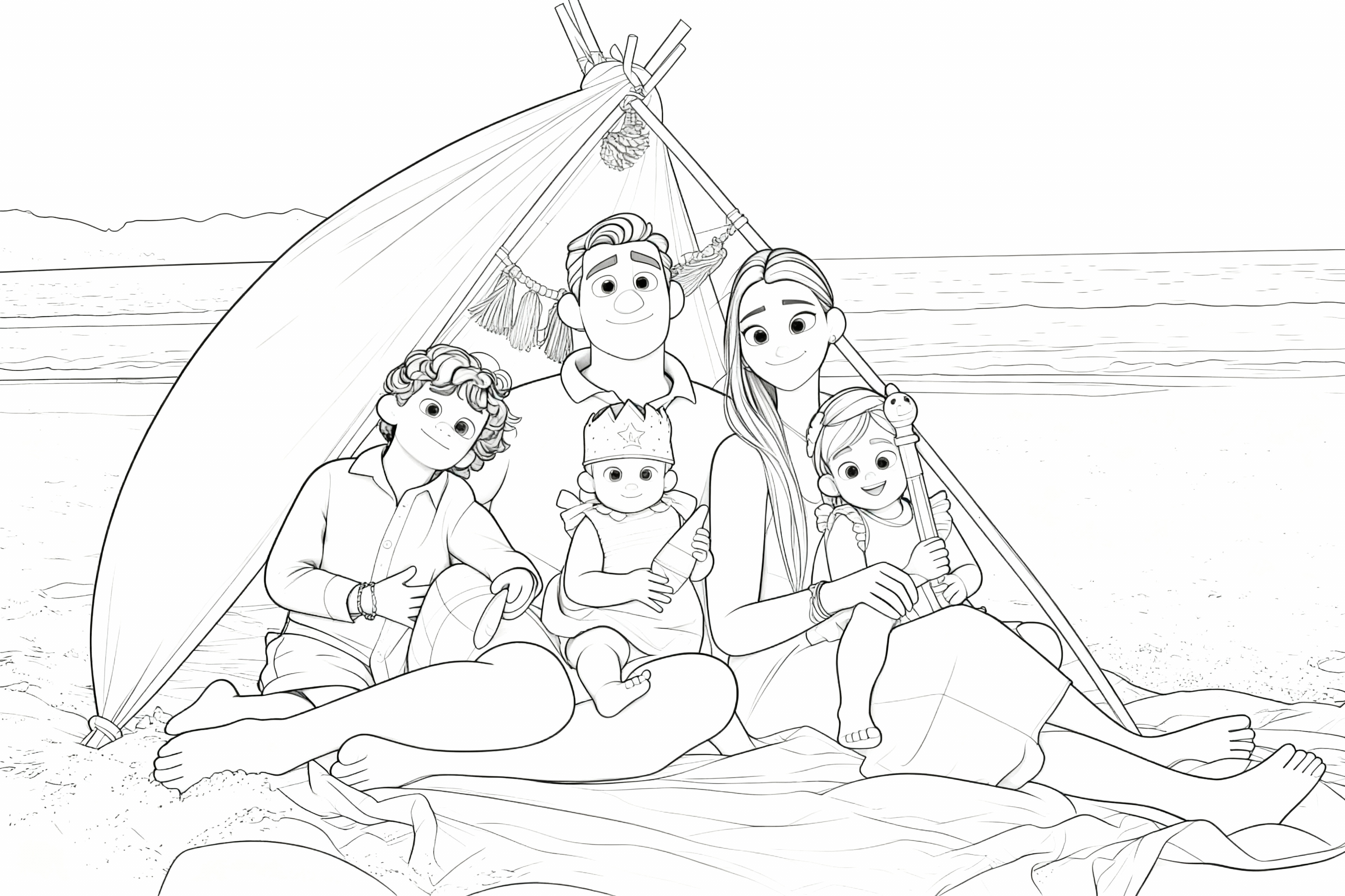 AI-transformed coloring page from original photo