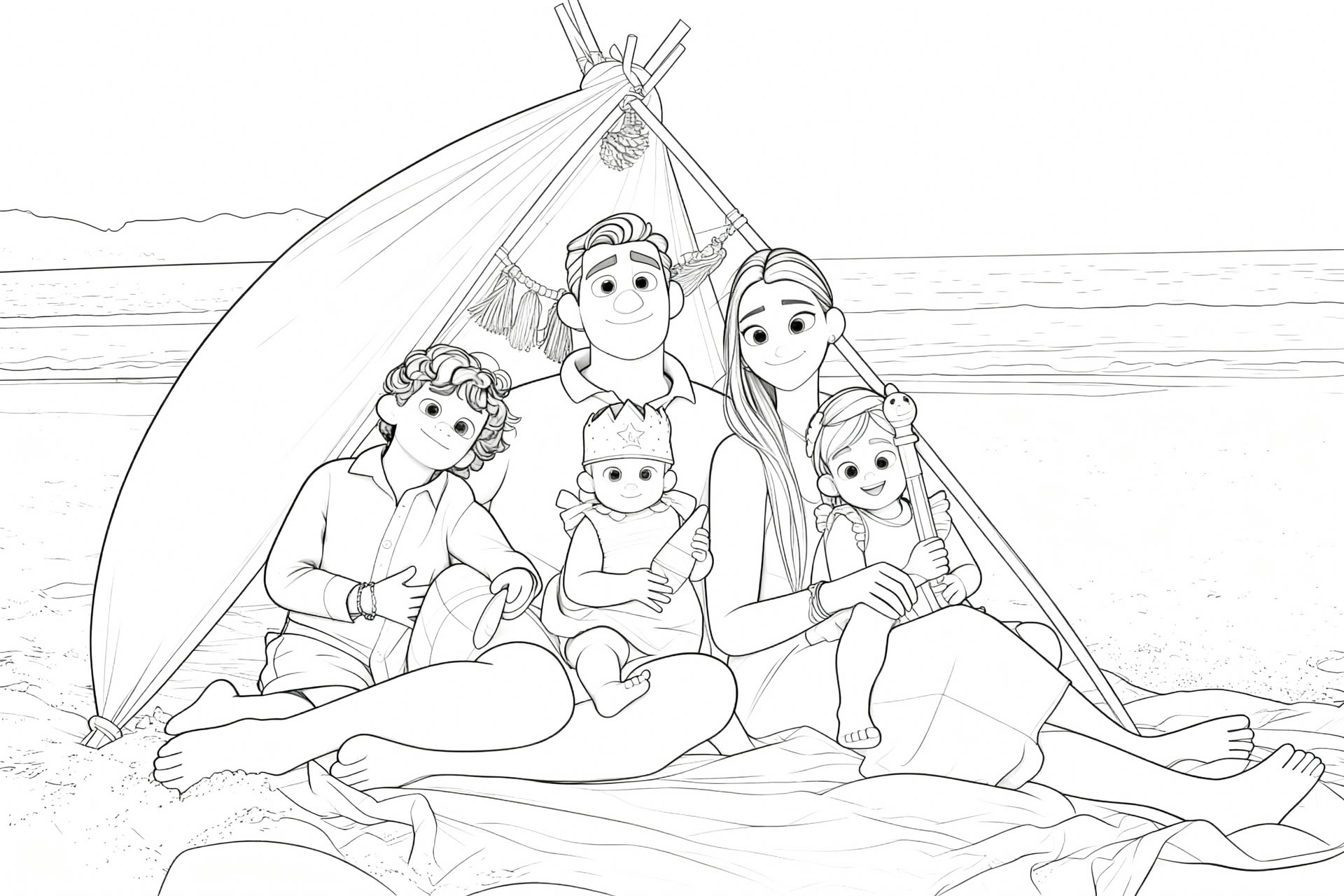 AI-generated coloring page from photo - custom line art for kids